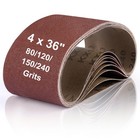 8 Pcs 4x36 Inch Belt Sander Paper Aluminum Oxide for Woodworking Metal Polishing