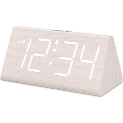 Wooden Digital Alarm Clock for Bedroom - Living Room Desk Clock with Large Nu...