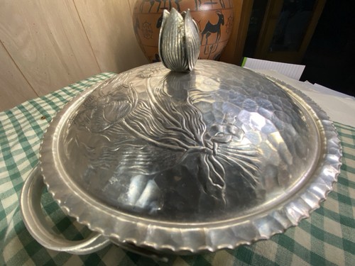 Menge 2 NS Co Hand gehämmert Aluminium Butler Krümel Vogel & Tulpe Auflaufolj177 - Bild 16 von 17
