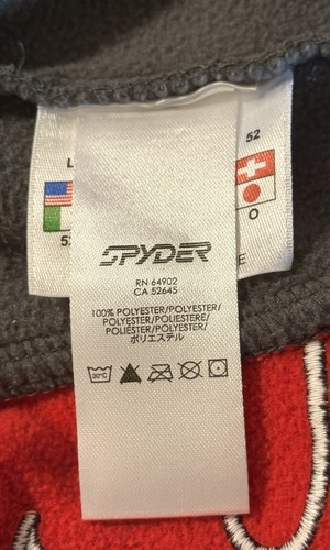 Spyder Fleece Jacket Mens Red And Gray Pockets Size Large Full Zipper Closure - Picture 7 of 17