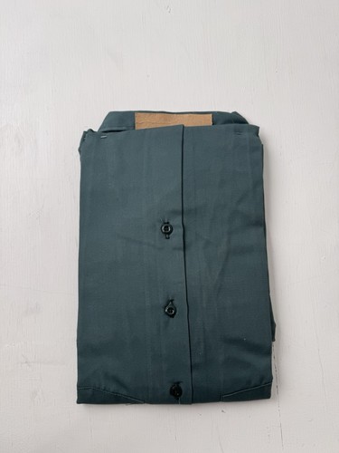 Vintage 1980s Dickies Button Front Work Shirt Sz 16-16 1/2 Made In USA Green - Picture 4 of 4