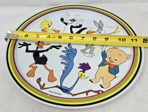 Bandeja de servir de metal vintage 1974 Looney Tunes Warner Brothers Bugs Sylvester - Imagen 4 de 4