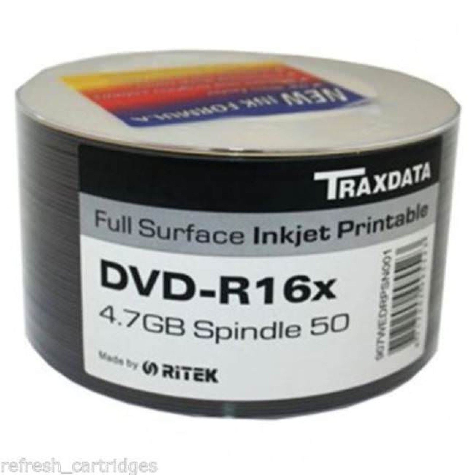 Traxdata Full Face Printable 16x DVD-R 4.7GB - 50 Discs