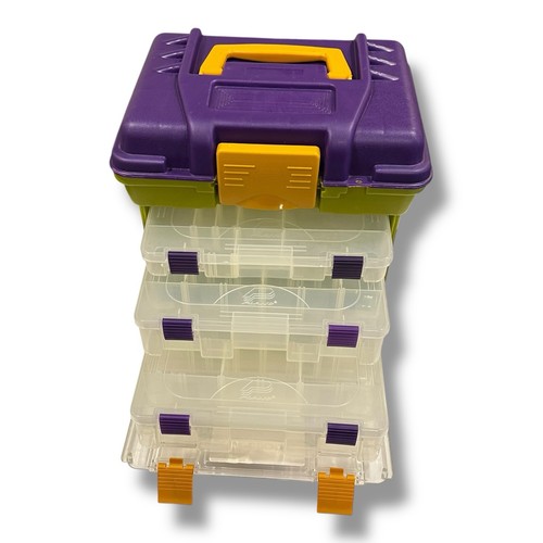 Plano Grab N Go 1373 grün lila Handwerk Organizer Koffer 3 ausziehbar groß 16x12x15 - Bild 3 von 21