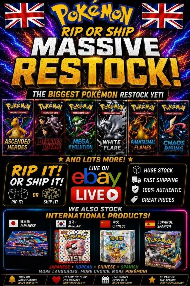Rip & Ship! Ascended Heroes, Pokemon and Lorcana! Packs, Boxes and More!