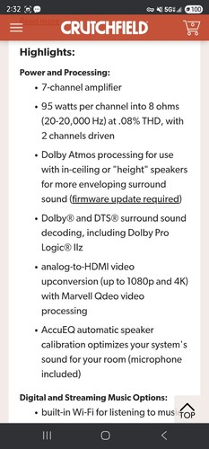 Onkyo TX-NR636 7.2ch AV Receiver 4K Wi-Fi Bluetooth Dolby Atmos 7xHDMI Amplifier - Picture 9 of 12