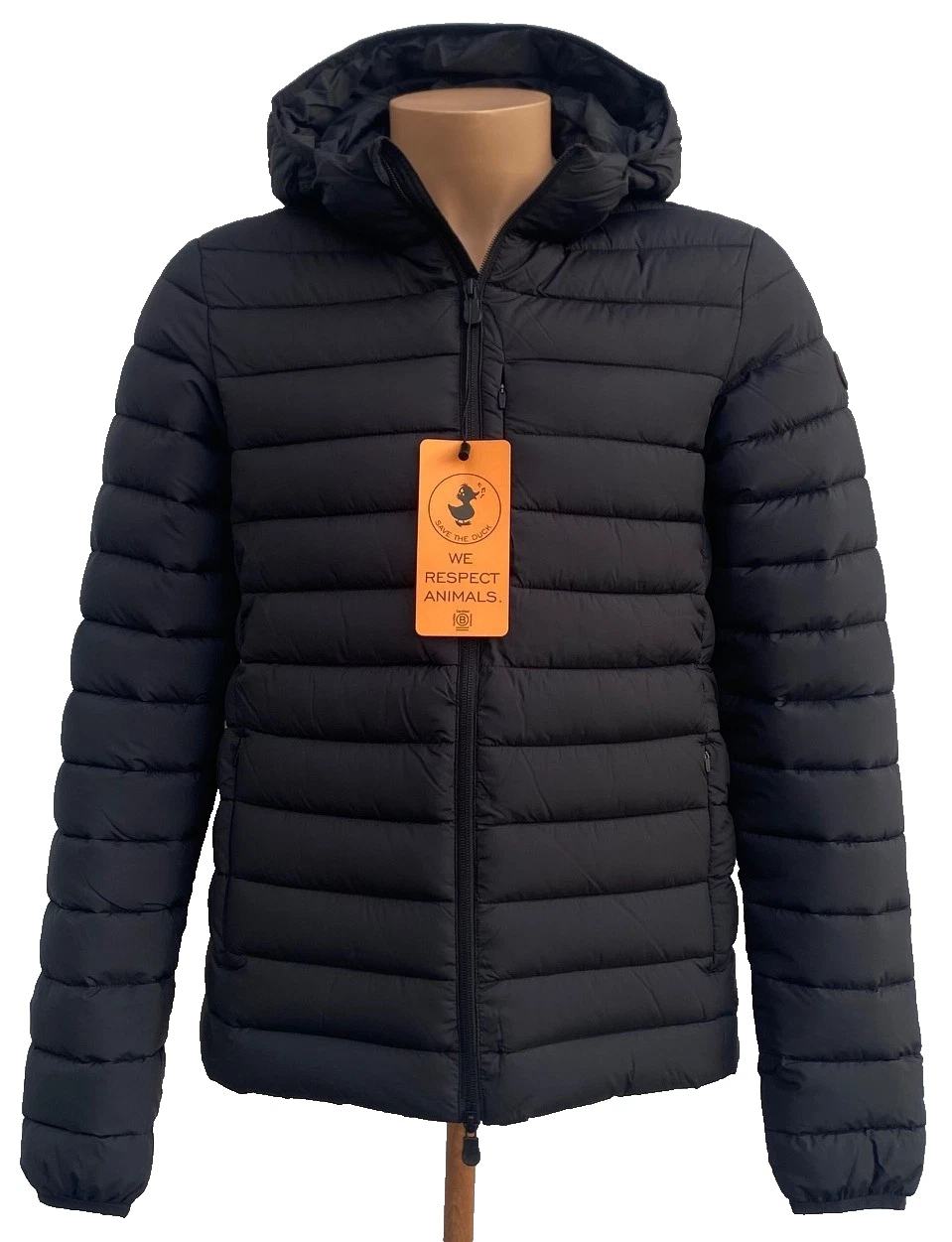 Save The Duck Men's Insulated Juncus Hoodie Jacket BLACK, Size: L
