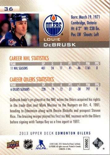 2013-14 Upper Deck Edmonton Oilers PICK FROM THE LIST - Picture 55 of 159