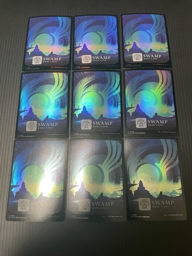 MTG Ixalan FOIL ×100 Basic Land English Full Art Swamp Plains Mountain Island - Picture 16 of 20