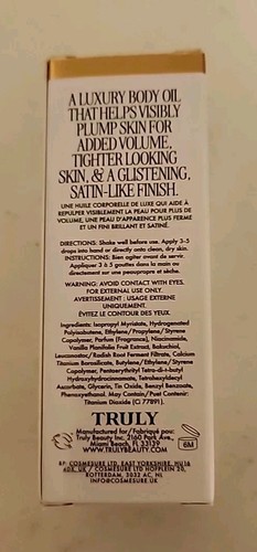 Aceite corporal de lujo Truly Vanilla Baby 1,7 oz 50 ml tamaño de viaje nuevo en caja - Imagen 2 de 3
