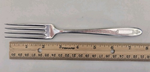 Cinque (5) Forchette da Pranzo Oneida Grosvenor Placcate Argento Piatto Comunità 1921 - Foto 7 di 7