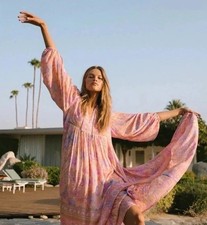 Spell & The Gypsy Dress Butterfly Floral Boho Maxi Pink Cottagecore Fairy