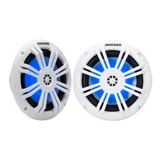 Kicker 51KM604WL KM 6.5" 4  LED Marine Coaxial Speakers - Pair - Used, Open Box