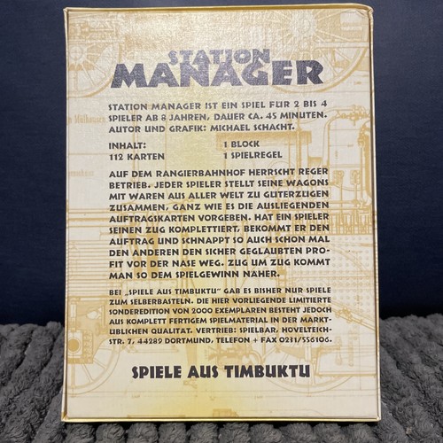 Spiel Aus Timbuktu Boardgame Station Manager MINT - Picture 2 of 4