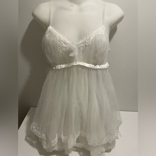 I do, Victoria's Secret Brand White Lace Baby Doll Lingerie Size Large