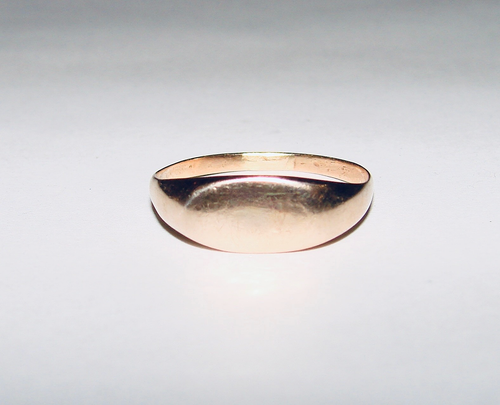 14K YELLOW GOLD SIGNET RING VINTAGE ESTATE SZ 9.5 - 9.75 ENGRAVIBLE - Picture 7 of 8