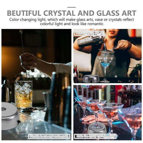 Expositor de pie de vidrio colorido de 2 piezas con base redonda de luz para cristales - Imagen 12 de 12