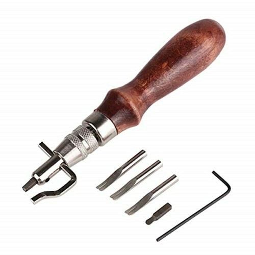 Kit Attrezzi Punzonatura Artigianale Pelle Cucito Intaglio Lavoro Cucito Sella Groover - Foto 4 di 6