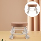 Beauty Pedicure Stool Swivel on Wheels Heavy Duty Footstool with