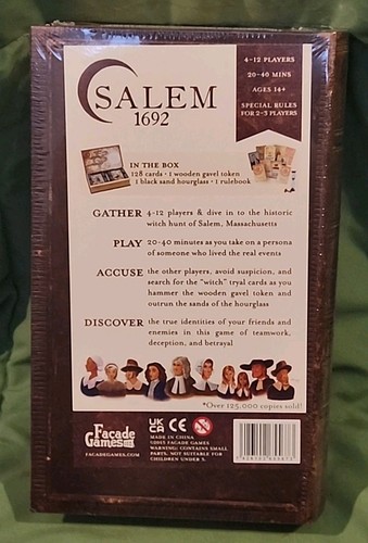 NEW Salem 1692 Board Game Card Game Witch Hunt Party Game SEALED - Picture 2 of 3