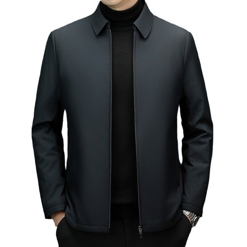 Middle-aged Father Business Casual Pure Color Cotton Clothing Tide - Picture 5 of 7