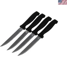 Elegant 4-Piece Steak Knife Set - 4.5-Inch Serrated Stainless Steel Blades