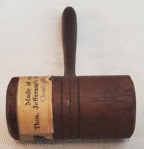 ANTIQUE FOLK ART GAVEL MADE OF WOOD FROM THOMAS JEFFERSON ESTATE MONTICELLO vafo - Picture 9 of 10