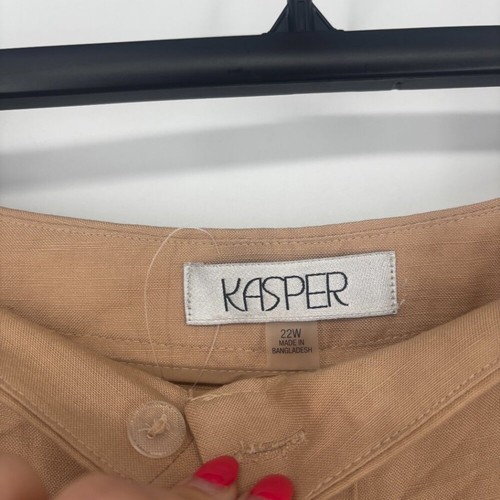 Kasper Womens Iconic Stretch Crepe Straight Harlow Pant Light Brown Size 22W NWT - Picture 4 of 4