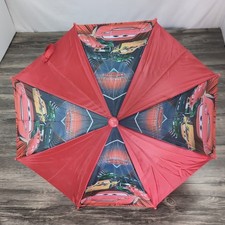 RARE Cars Pixar Rain Umbrella Racing Lightning McQueen Handle Children’s 27"
