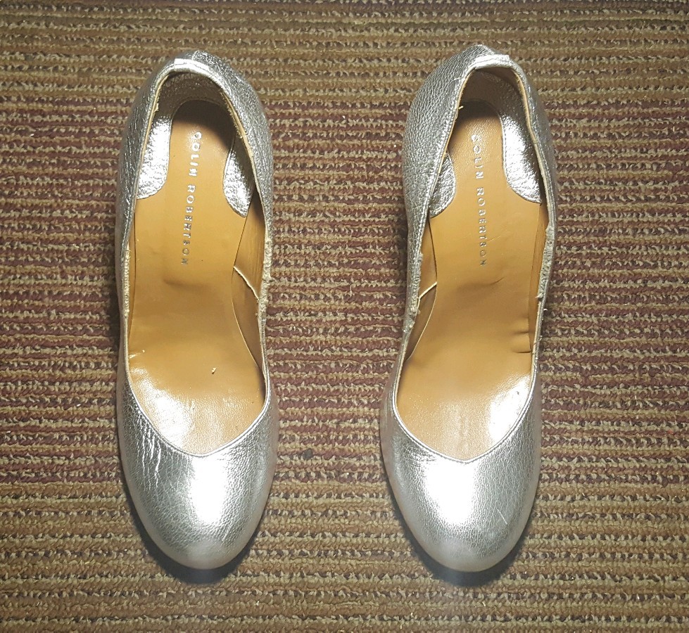 COLIN ROBERTSON WOMEN PUMP CLASSIC 8 B METALLIC SILVER LEATHER MADE IN ITALY. COLIN ROBERTSON WOMEN PUMP CLASSIC 8 B METALLIC SILVER LEATHER MADE IN ITALY.