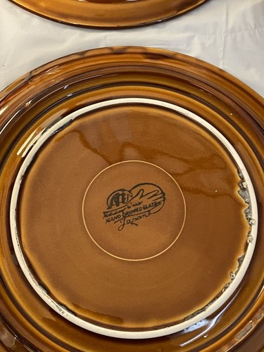 Vtg ACI Holiday Ware Compartment Plate Hand Dripped Glaze Set Of 4. Japan. EUC - Picture 5 of 10