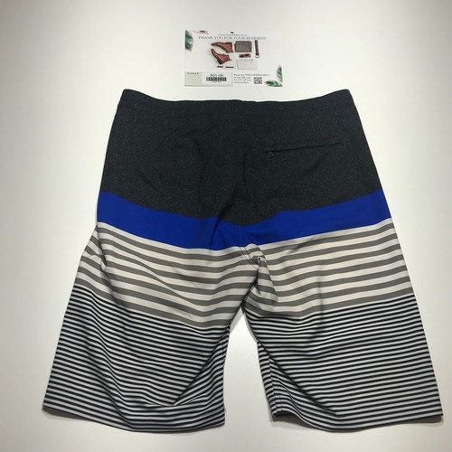 Old Navy Swim Board Shorts Mens Size 30 California White Gray Black Blue Striped - Picture 2 of 12