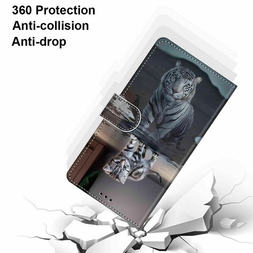 Flip Cat Tiger Wallet Phone Case For iPhone 11 12 13 14 Pro Max XR XS 6 7 8 SE - Picture 4 of 12
