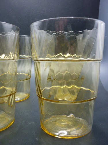 ANCHOR Hocking Amber Block Optik 4 Becher 5" & 1 Saft - Gläser 5er Set - Bild 3 von 7