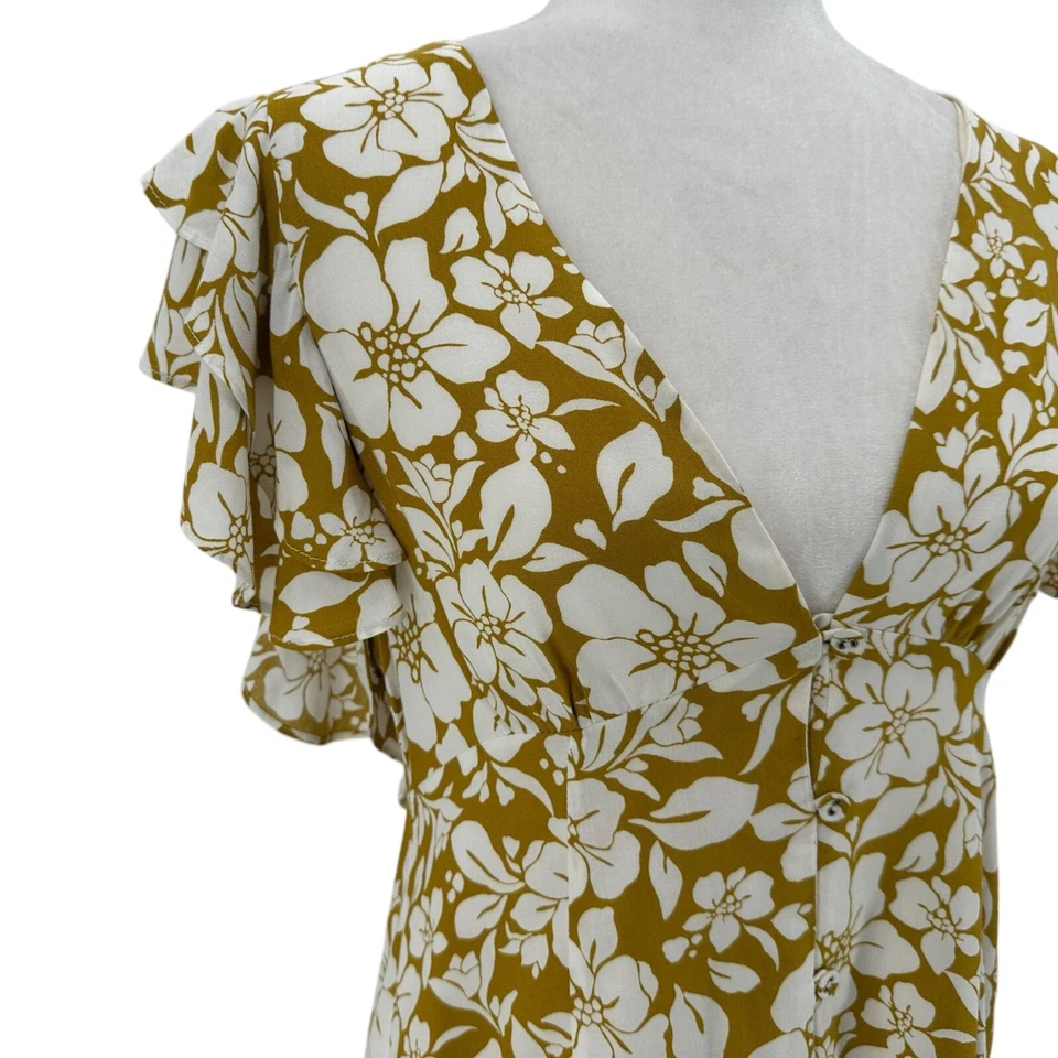 Mini Vestido Tularosa Marshall Mujer Pequeño Caléndula Floral Amarillo Mostaza Foto 2 de 4