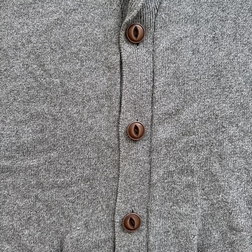 GAP Men's Shawl Collar Cardigan Sweater Button Pockets Knit 100% Cotton Grey S - Picture 5 of 9
