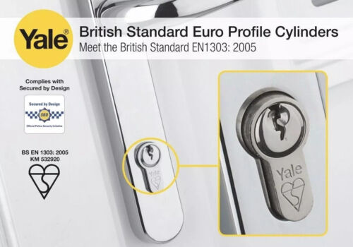 Yale 40/50 90mm 1 Star KM Series Superior Euro Double Cylinder / 6-pin 3 Keys - Picture 8 of 14