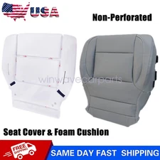 Driver Bottom Leather Seat Cover & Foam Pad Gray For 2016 2017 Chevy Silverado