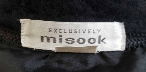 Exclusively MISOOK M Cocoon Sweater Cardigan Black Fuzzy Angora Funnel Neck Warm - Picture 7 of 8
