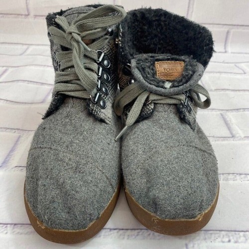 Toms Wool Fold Down Bootie Boots Womens Size 6.5 Grey Soft Winter Style Shoes - Bild 3 von 12