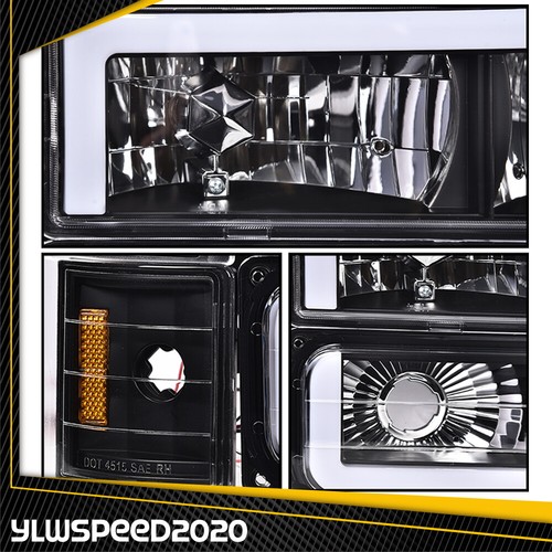 Fit For 1994-1998 C10 C/K Silverado LED DRL Headlight +Bumper Corner Lamp - Picture 5 of 10