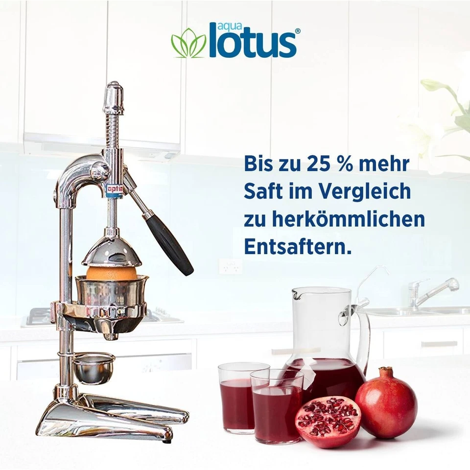 GRANATAPFELPRESSE SAFTPRESSE ENTSAFTER HEBEL ZITRUSPRESSE MANUELL CHROM OPTIMUM - Bild 2 von 4