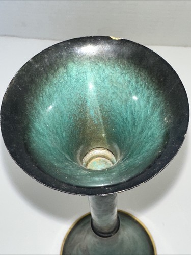 Oppenheim Israel Messinggrün Grün Emaille Judaica Leuchter 10 1/2"" hoch - Bild 12 von 15