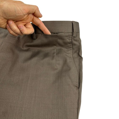 Bespoke 34 x 28 Brioni Mid Bronze Braun Phi Fit Wolle Flache Vorderseite Hose - Bild 4 von 19