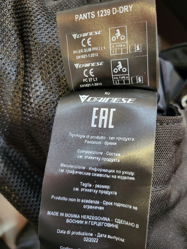DAINESE DRAKE AIR D-DRY MOTORCYCLE PANTS SIZE 54 CROSS ENDURO TOURING RAINCOATS - Picture 7 of 9