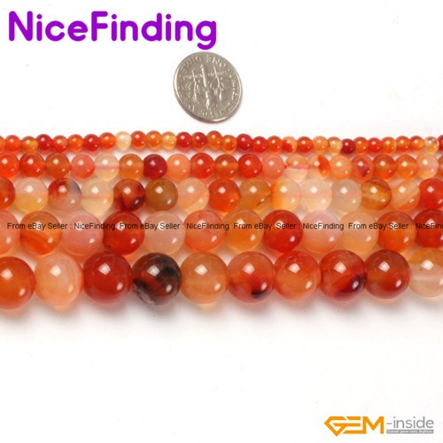 Corniola rossa rotonda pietra naturale perline sfuse per fare gioielli 15" 6mm 8mm - Foto 3 di 32