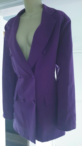 Purple Workwear Secretary Smart Suit Longline Blazer Jacket Plus Size 18 - Picture 7 of 9