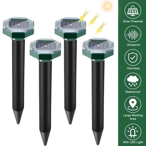 Mole Repellent Ultrasonic Solar Powered LED Animal Repellent for Outdoor Lawn US - Picture 6 of 58