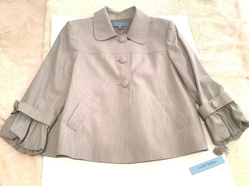 NUEVO CON ETIQUETAS Chaqueta Blazer Antonio Melani Taupe Botón Frontal Mujer Talla 6 - Imagen 4 de 10