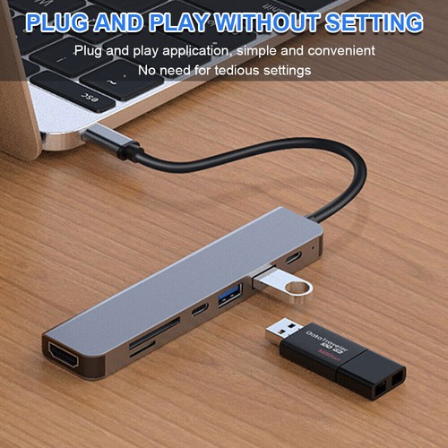 Multiport 7 in 1 USB-C Hub Type C To USB 3.0 4K HDMI PD Adapter For Macbook Pro - Picture 3 of 13